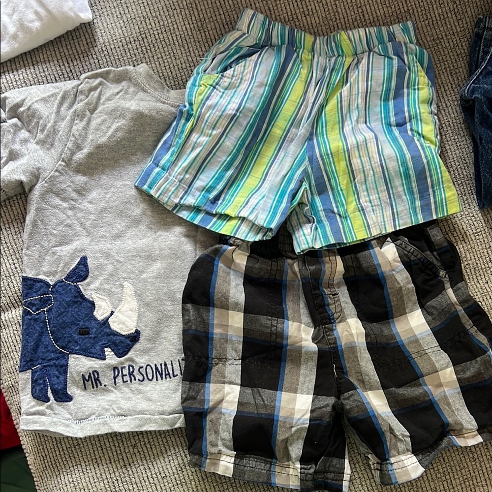 Striped Shorts and Graphic Tee Set